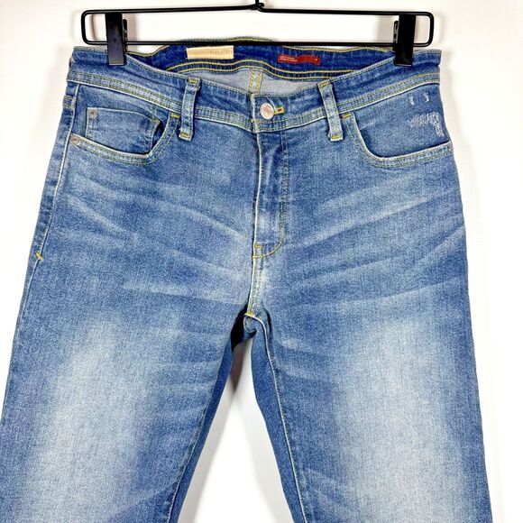 Pilcro Anthropologie Jeans Size 27 Byram Wash Straight Leg Distressed Stretch - Picture 2 of 16